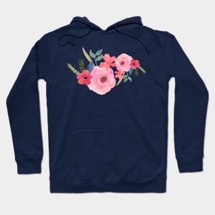 PINK FLOWERS WITH FOLIAGE Hoodie